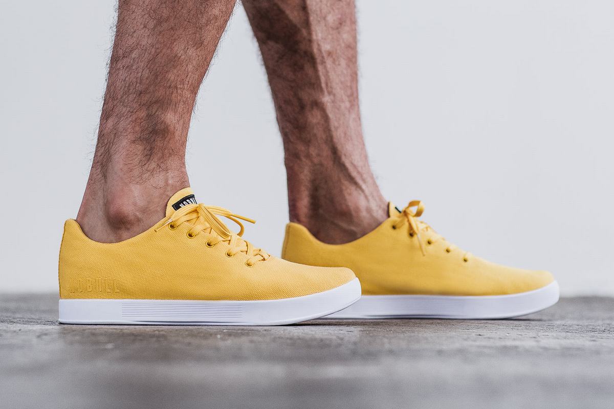 Nobull Canvas Men's Trainers Yellow | Australia (RB5301)